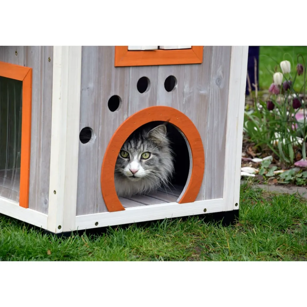 Dobar Großes Katzenhaus Fancy Cat aus Holz
