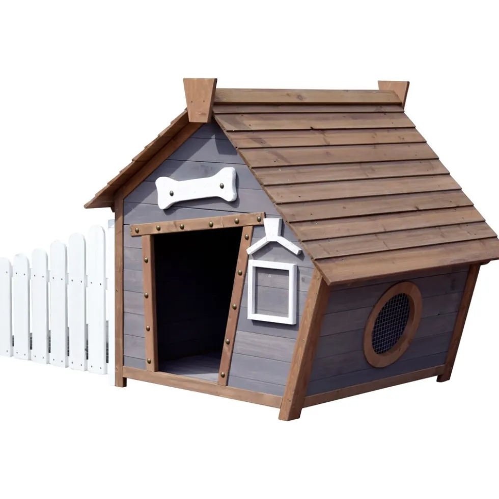 Dobar Outdoor-Hundehütte mit Spitzdach und seitlicher Veranda