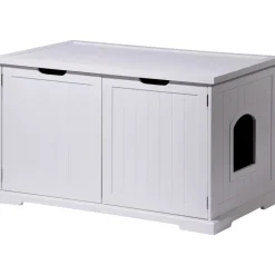 Dobar XL-Design-Katzenschrank weiß