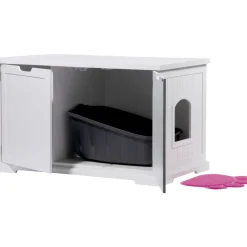 Dobar XL-Design-Katzenschrank weiß