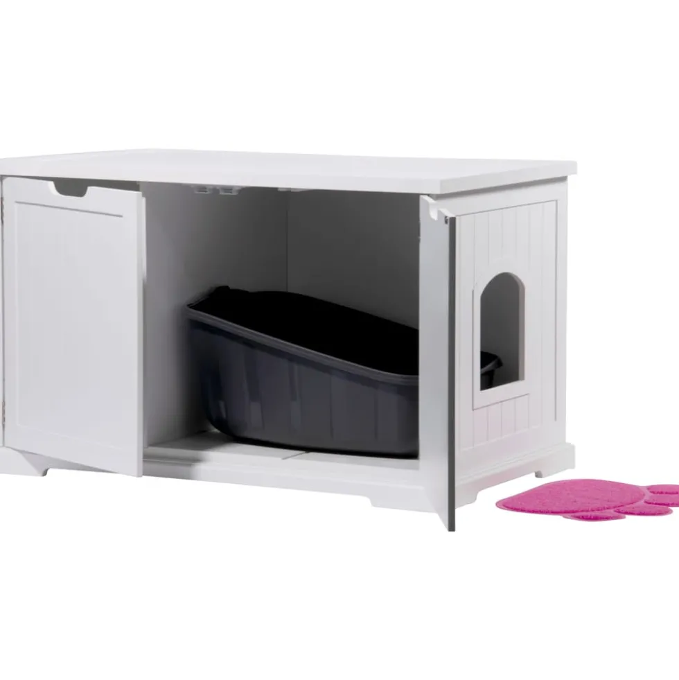 Dobar XL-Design-Katzenschrank weiß