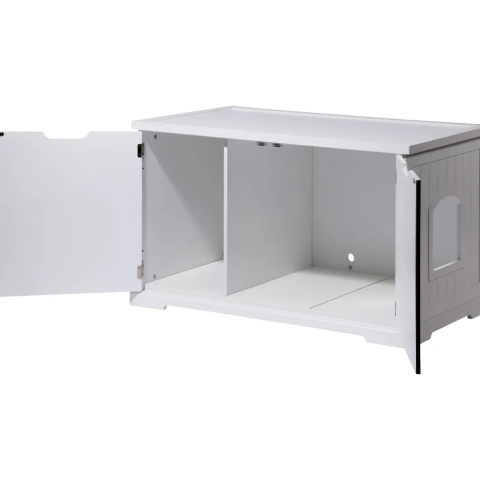 Dobar XL-Design-Katzenschrank weiß