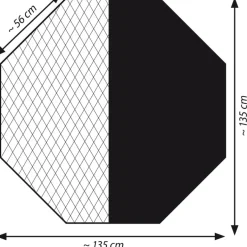 8-eckiges Nylon-Schutznetz für Kleintier-Freigehege, 135 x 135 cm Abdeckung mit Sonnenschutz, grün