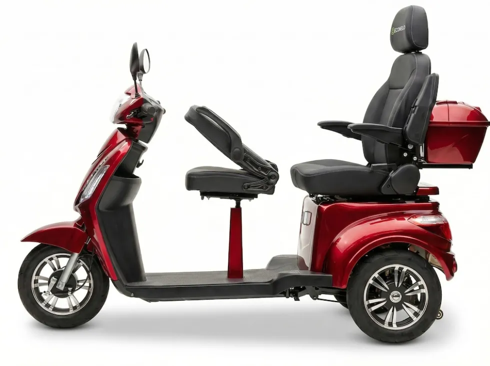 ECONELO E-Seniorenmobil Billy 2.0, Lithium-Akku, 3-Rad, 60V, 1000 Watt, groß Sitz, Rot