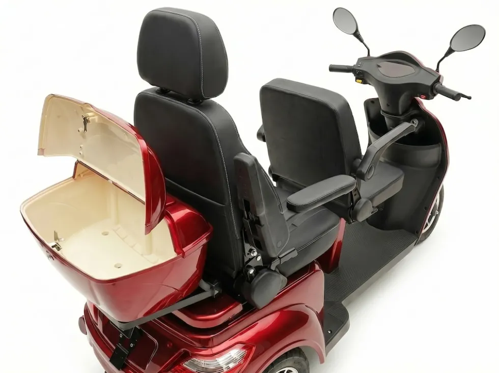 ECONELO E-Seniorenmobil Billy 2.0, Blei-Akku, 3-Rad, 60V, 1000 Watt, groß Sitz, Rot