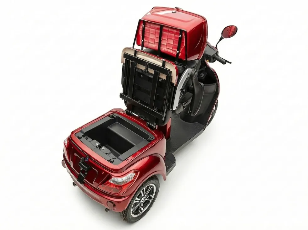 ECONELO E-Seniorenmobil Billy 2.0, Blei-Akku, 3-Rad, 60V, 1000 Watt, groß Sitz, Rot
