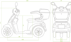 Econelo E-Seniorenmobil Yogi-IQ, Blei-Akku, 3-Rad, 1000 Watt, Braun