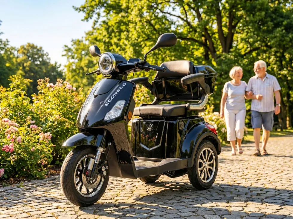 Econelo E-Seniorenmobil Yogi-IQ, Lithium-Akku, 3-Rad, 1000 Watt, Schwarz