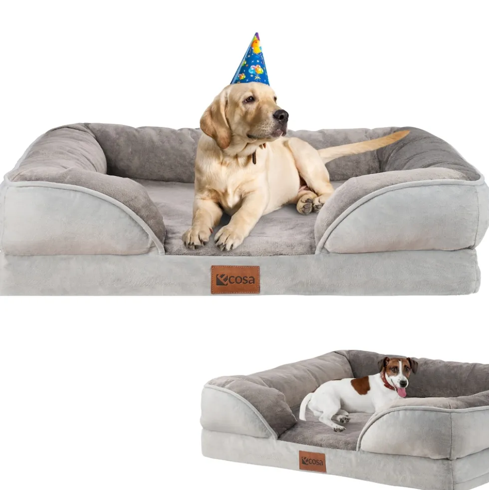Ecosa Orthopädisches Hundebett 71x58x18cm Wasserfest Anti-Rutsch-Boden