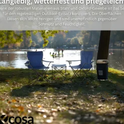 Ecosa 3-teiliges Campingmöbel Set mit 2 Klappstühlen und Campingtisch Faltbar Tragbar