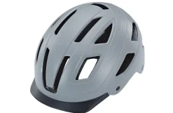 ECO Urban Fahrradhelm, ABS-Hartschale, mit LED-Licht und Reflektionsstreifen, Größe: 59-61 cm, Farbe: grau