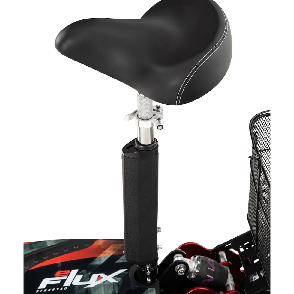 eFlux Street 40 Pro, E-Scooter, Straßenzulassung, 35 km/h, 800 Watt, mit Sitz, Gepäck-Korb, klappbar