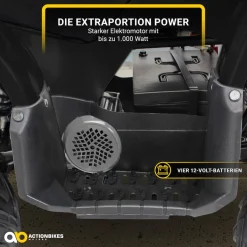 Elektro-Kinderquad S-8 Farmer, Midi-Quad mit 1000 Watt, Scheiben-/Trommelbremsen, bis 20 km/h, ab 8 (Schwarz)