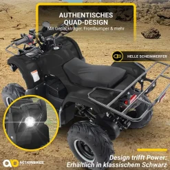 Elektro-Kinderquad S-8 Farmer, Midi-Quad mit 1000 Watt, Scheiben-/Trommelbremsen, bis 20 km/h, ab 8 (Schwarz)