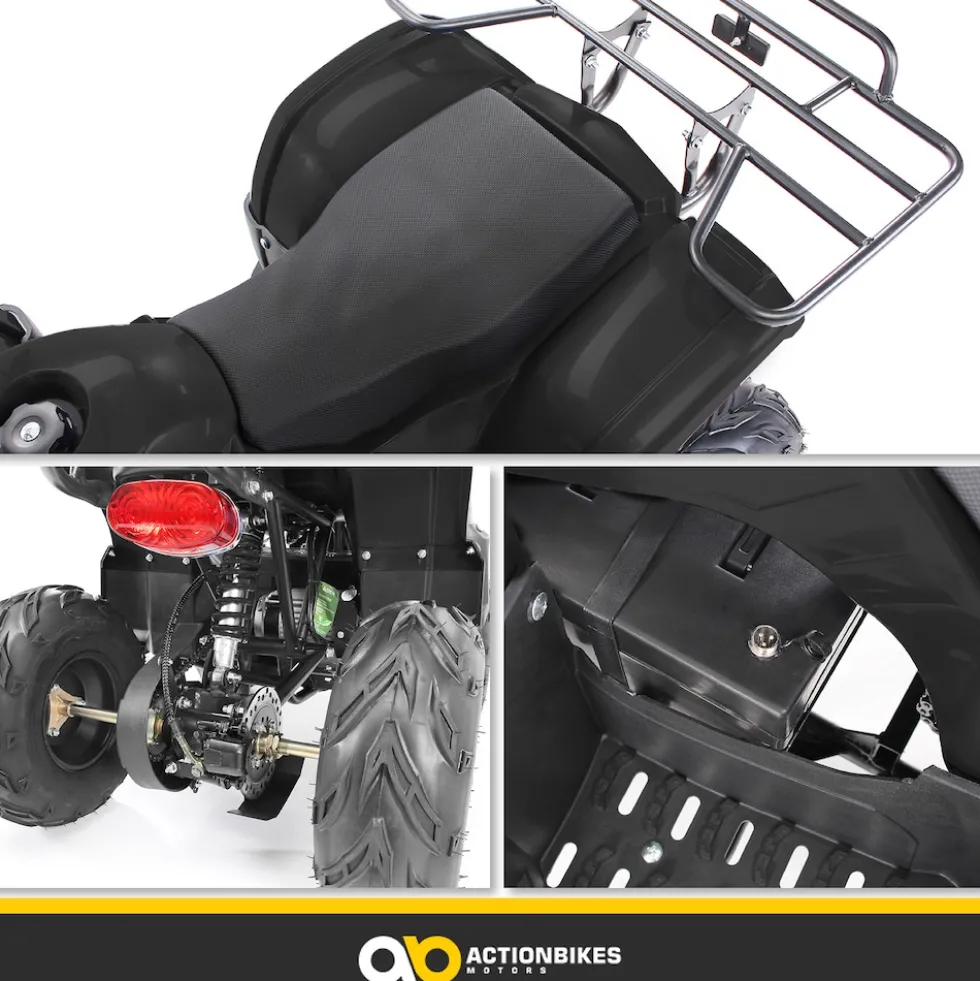 Elektro-Kinderquad S-8 Farmer, Midi-Quad mit 1000 Watt, Scheiben-/Trommelbremsen, bis 20 km/h, ab 8 (Schwarz)