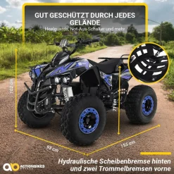 Elektro-Kinderquad S-10, Pocket-Quad mit 1000 Watt, Federung, Scheiben-/Trommelbremsen, bis 20 km/h (lackiert Camouflage)