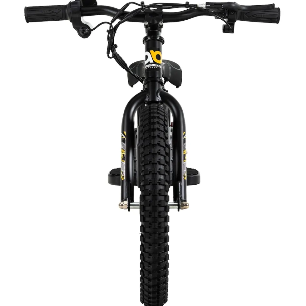 Elektro-Laufrad, 16 Zoll, Kinder-Balance-Bike m. 250 Watt, Scheibenbremsen, 3 Geschwindigkeitsstufen (Gelb)