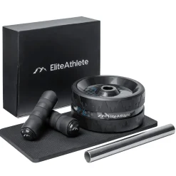 EliteAthlete® Bauchroller Bauchmuskeltrainer - AB Roller - Bauchtrainer für Zuhause - Bauch Weg - Abdominal Trainer - AB Wheel inkl. gepolsterter Kniematte - Blau