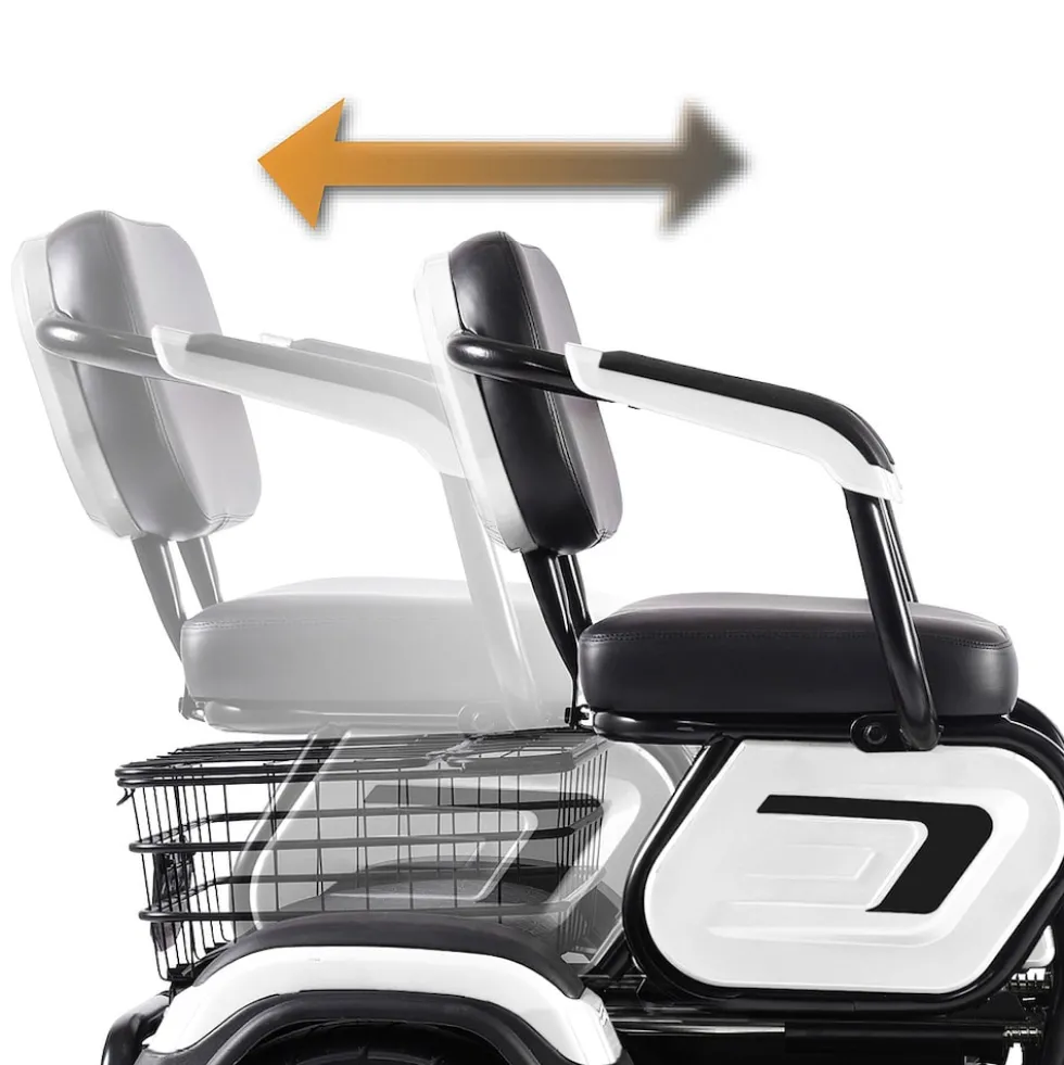 ENEWAY Elektromobil Bari - ETrike - E-Mobil - 3-Rad 6 km/h führerscheinfrei helmfrei weiß