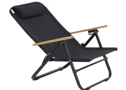 2er-Set Campingstuhl MCW-Q44, Gartenstuhl Balkonstuhl Freizeitstuhl, klappbar verstellbar Outdoor Metall Stoff ~ schwarz