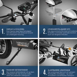 E-Scooter - VR-1500-EEC - mit Straßenzulassung - schwarz