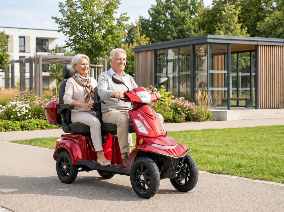E-Seniorenmobil Vista Quarter-1L, Lithium-Akku, 4-Rad, 60V, 1000 Watt, Komfort-Sitz, Rot