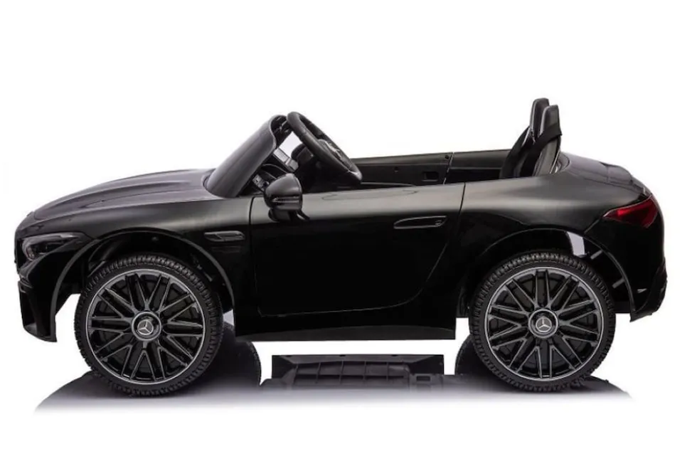 ES-Toys Elektro Kinderauto Mercedes SL63 AMG EVA-Reifen Stoßdämpfer lizenziert schwarz