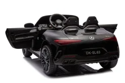 ES-Toys Elektro Kinderauto Mercedes SL63 AMG EVA-Reifen Stoßdämpfer lizenziert schwarz