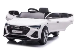 Es-Toys Kinder Elektroauto Audi E-Tron, EVA-Reifen, Allradantrieb, Fernbedienung weiß