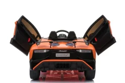 ES-Toys Kinder Elektroauto Lamborghini Aventador SV EVA-Reifen Kunstledersitz orange