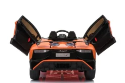 ES-Toys Kinder Elektroauto Lamborghini Aventador SV EVA-Reifen Kunstledersitz orange