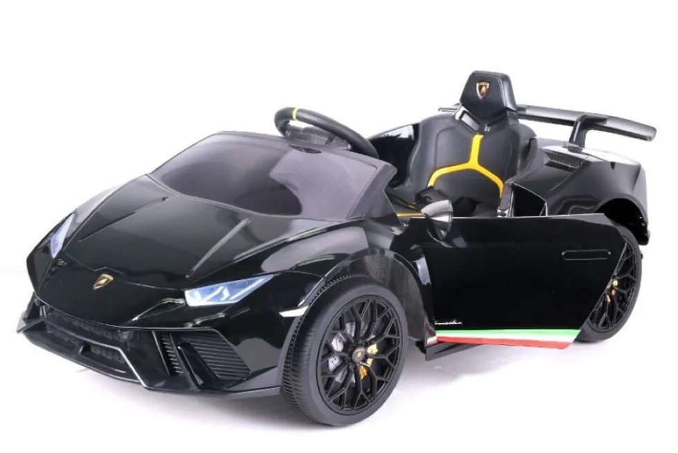ES-Toys Kinder Elektroauto Lamborghini Huracan EVA-Reifen Scheinwerfer Bluetooth schwarz