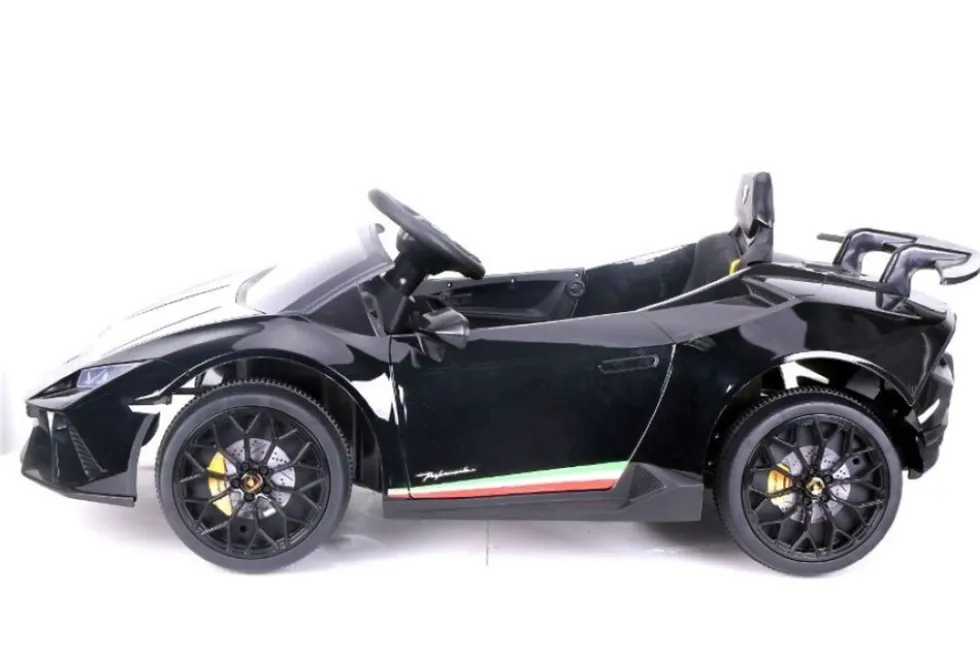 ES-Toys Kinder Elektroauto Lamborghini Huracan EVA-Reifen Scheinwerfer Bluetooth schwarz