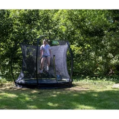 EXIT Silhouette Bodentrampolin ø305cm mit Sicherheitsnetz - rosa