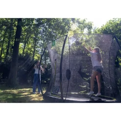 EXIT Silhouette Bodentrampolin ø305cm mit Sicherheitsnetz - rosa