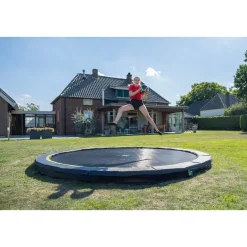 EXIT Silhouette sports Bodentrampolin ø427cm - schwarz