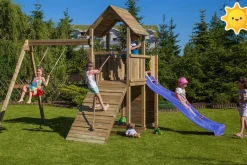 FUNGOO Spielturm CAROL3 Klettergerüst mit Schaukel u. Rutsche in versch. Farben