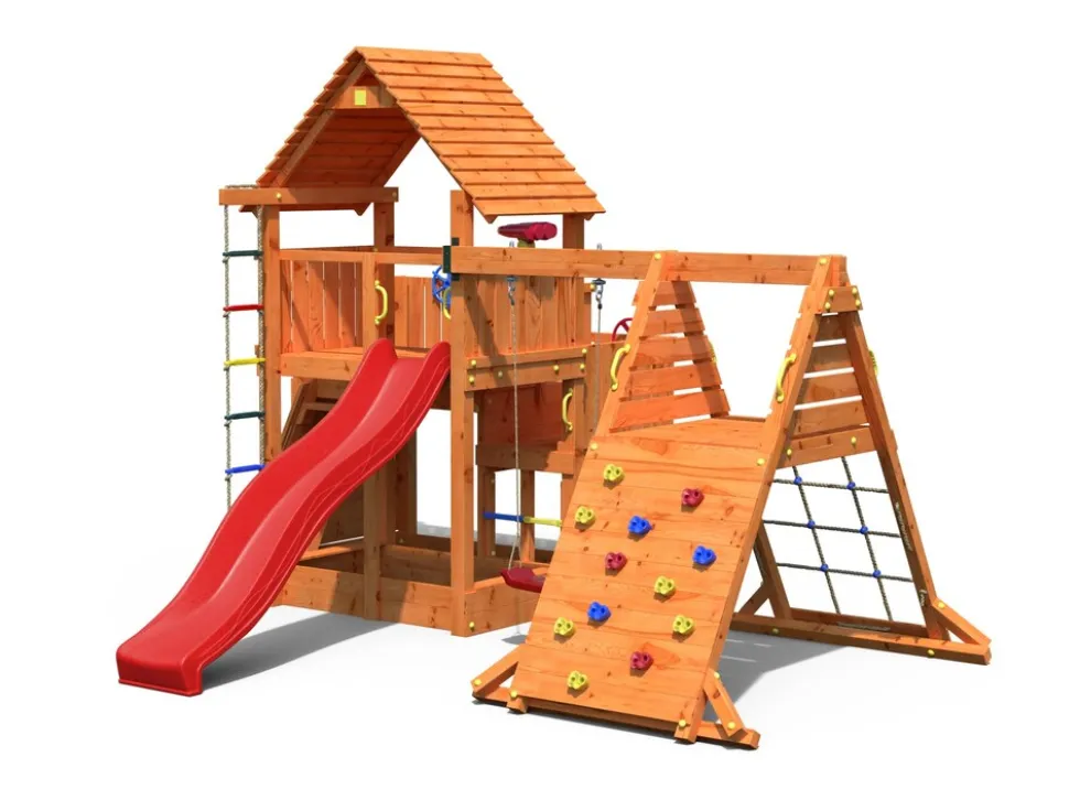 FUNGOO Spielturm Klettergerüst BIG LEADER SPIDER RED