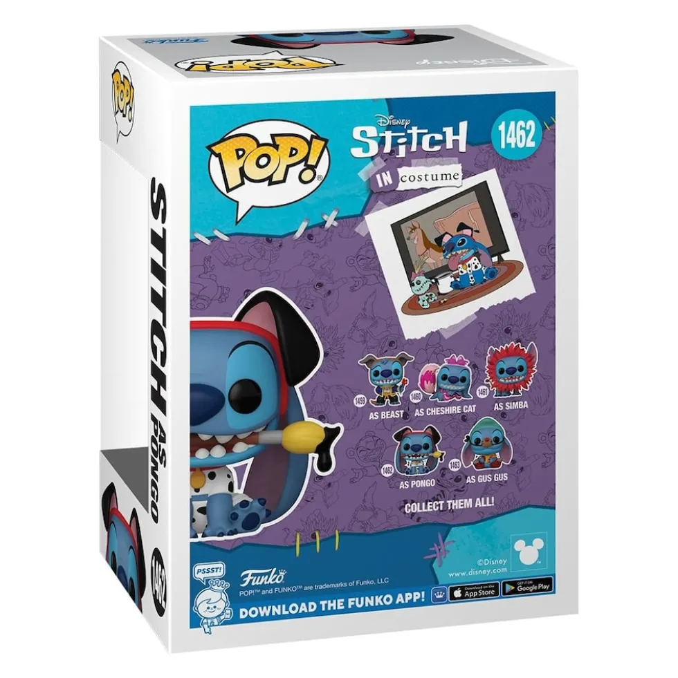 Funko Pop! - Stich in Costume #1462 - Stitch als Pongo Sammelfigur Figur Disney