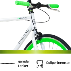 Galano Blade Fixie Fahrrad 28 Zoll Singlespeed 165 - 195 cm retro Urban Bike mit Flip Flop Nabe für Fixed Gear und Freilauf