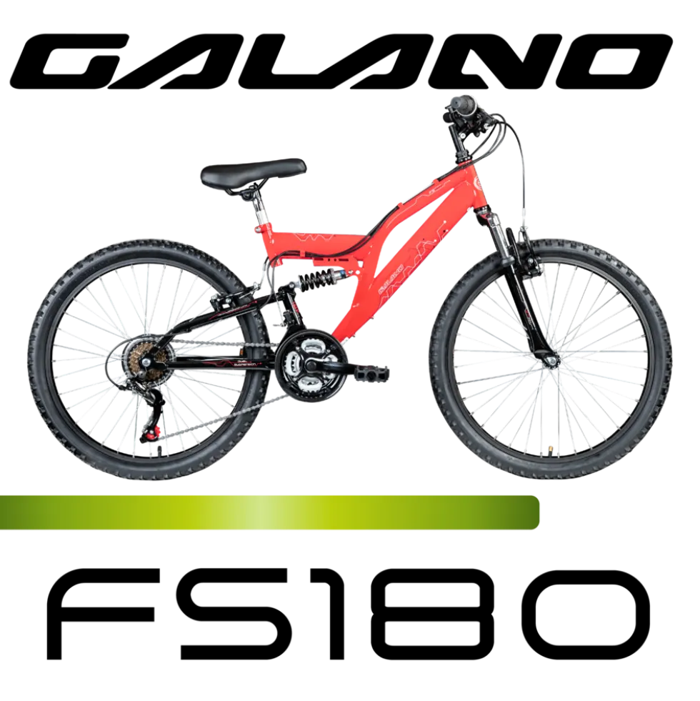 Galano FS180 Jugendfahrrad 24 Zoll Mountainbike 130 - 145 cm 18 Gänge Mädchen Jungen Fahrrad ab 8 Jahre MTB Fully Jugendrad V-Brakes