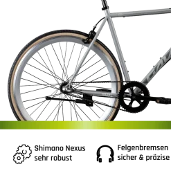 Galano GA301 Fitnessrad 28 Zoll 700c City Bike Stahlrahmen 3 Gang Nexus Rücktritt Fahrrad Urban Bike