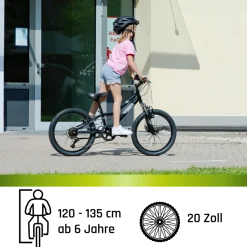 Galano GA20 Kinderfahrrad 20 Zoll 120 - 135 cm Mädchen Jungen Fahrrad ab 5 Jahre Mountainbike 7 Gänge MTB Hardtail Kinder Fahrrad