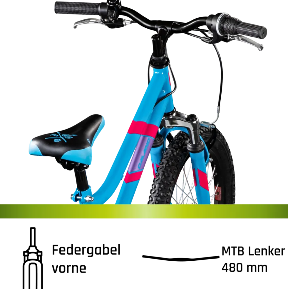 Galano GA20 Kinderfahrrad 18 Zoll 115 - 130 cm Mädchen Jungen Fahrrad ab 5 Jahre Mountainbike 7 Gänge MTB Hardtail Kinder Fahrrad