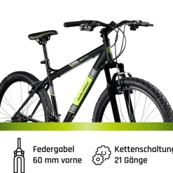 Galano GA270 Mountainbike 27,5 Zoll Fahrrad Hardtail MTB 21 Gänge Damen Herren 160 - 175 cm V-Brakes
