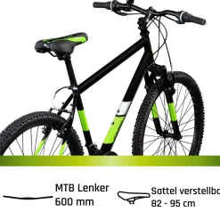 Galano GA260 26 Zoll Mountainbike 160 - 185 cm MTB Hardtail Fahrrad 21 Gänge V-Brakes Jugendliche unisex