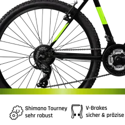 Galano GA260 26 Zoll Mountainbike 160 - 185 cm MTB Hardtail Fahrrad 21 Gänge V-Brakes Jugendliche unisex