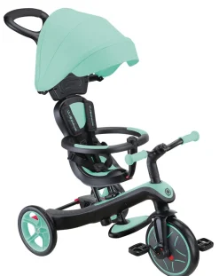 GLOBBER EXPLORER TRIKE 4in1 – Kinderwagen, Dreirad und Laufrad, 10/8,5 Zoll, TPR-Sitz, höhenverstellbar, mint