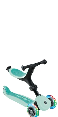 GLOBBER GO-UP ACTIVE LIGHTS – 3 in 1 Dreirad, Laufrad und Scooter, 120/80 mm, 3-rädrig, höhenverstellbar, mint