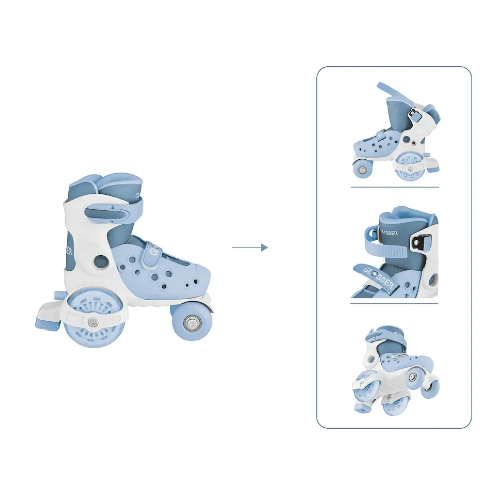 GLOBBER LEARNING SKATES – Quad-Skates für Kinder, verstellbar Gr.26-29, ABEC 9, blau